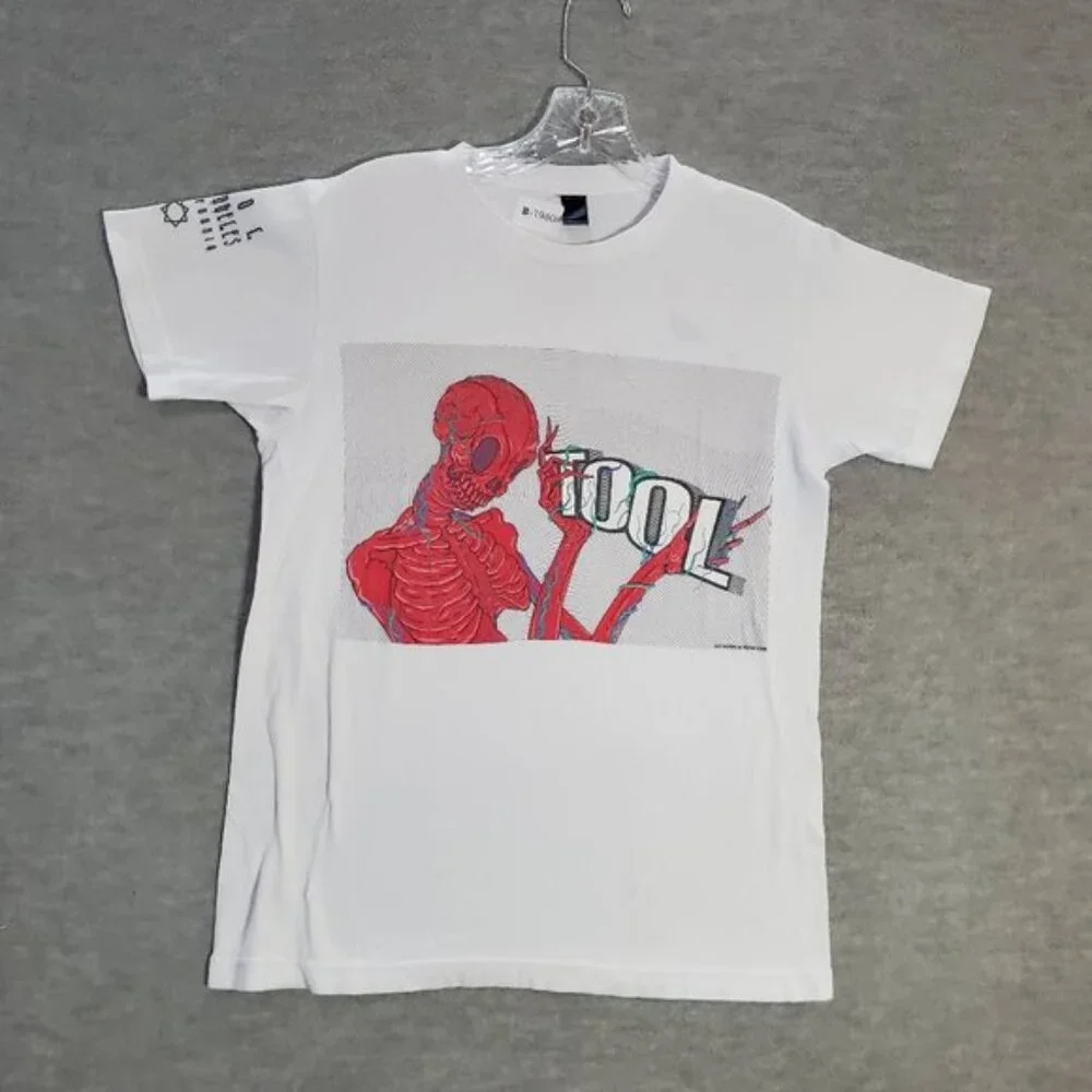Tool Men Shirt Small White Rock Band Skeleton Los Angels California Tee READ - Picture 1 of 10